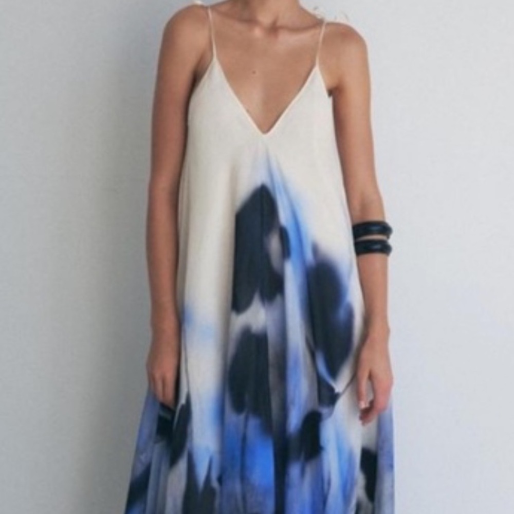 NET ZARA 100% RAMIE PRINT DRESS ZW COLLECTION - Picture 6 of 15